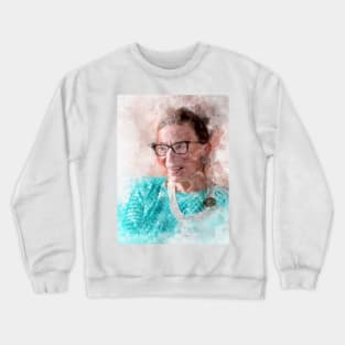 Ruth Bader Ginsburg Smiling Portrait Watercolor E Crewneck Sweatshirt